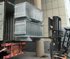 US standard3.6'x8.6' Crowd Control Barriers 1" tubing with a wall thickness 16ga 1100mmx2600mm upright 5/8" wll thick