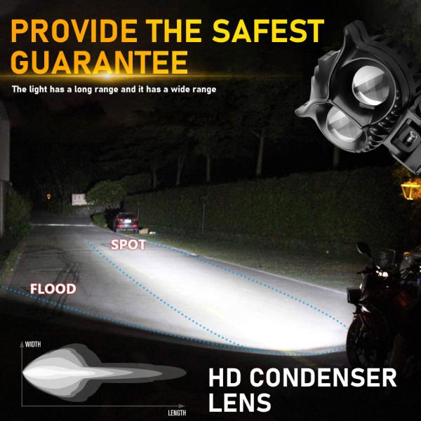 2 LED Owl Yellow White Flash Color MINI Projector Light For Motorcycle