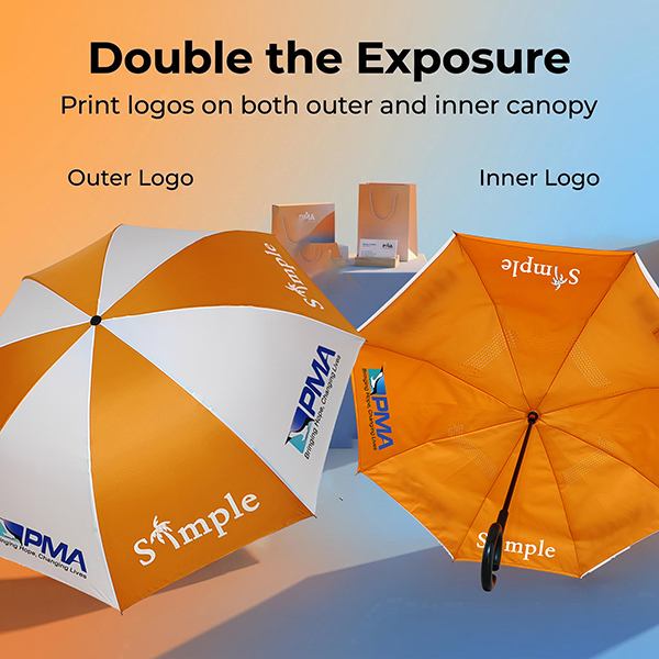 Custom Flower Upside Down Umbrella