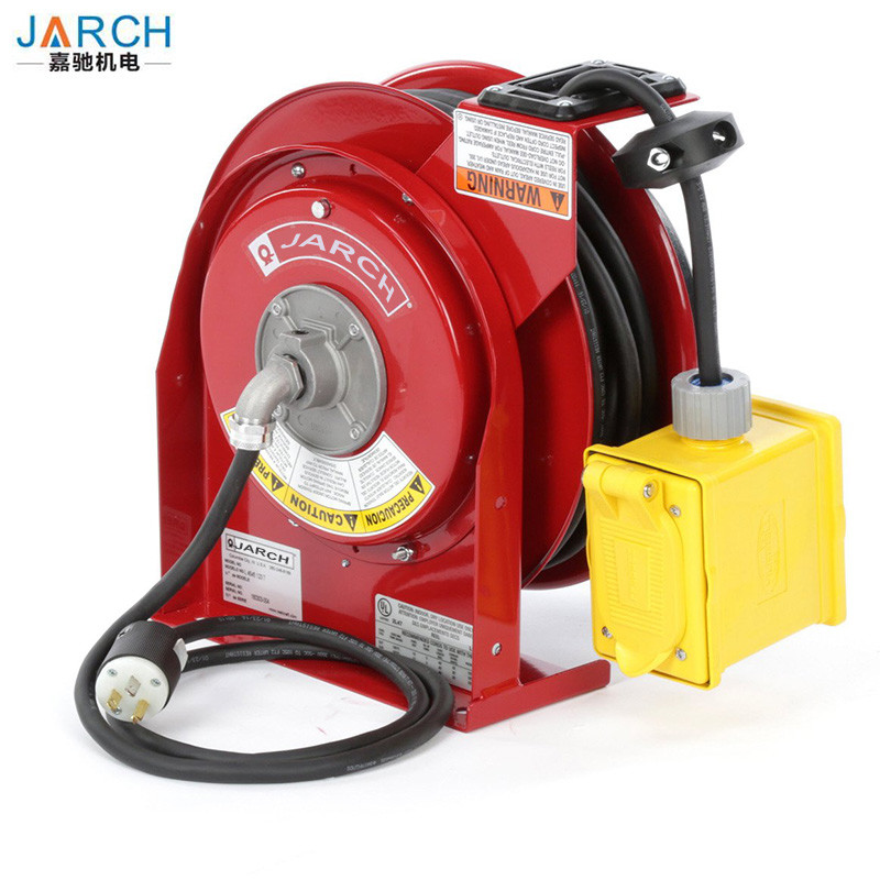 Electric Spring Driven Cord Retractable Hose Reel 45 Feet Of 12/3 Cord GFCI Dual Outlet