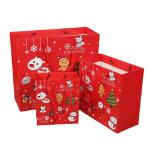 Durable Christmas Paper Gift Bags Offset Printing Cardboard Packaging Bags