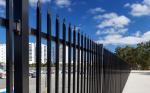 Powder coated tubular steel fence