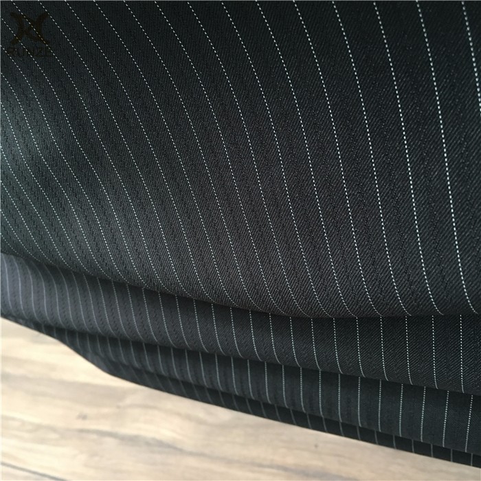 Toy 200D Polyester Woven White Stripe Suiting Fabric Men Jacket Cloth Live Show High-