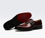 Luxurious Mens Monk Strap Shoes / Pure Leather Shoes Italian Style Loafer For