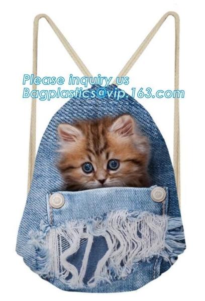 small organic cotton gym drawstring bag,Customized Logo Reusable Cotton