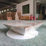 Sintered Stone Marble Top Coffee Table Rectangle Brazil Brown Simple Modern