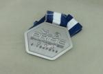 Zinc Alloy Die Casting / Die Cast Medals Antique Silver Marathon Medals