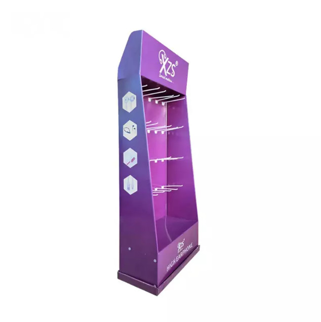 Custom Design Cardboard Display With Hooks For Phone Accessories