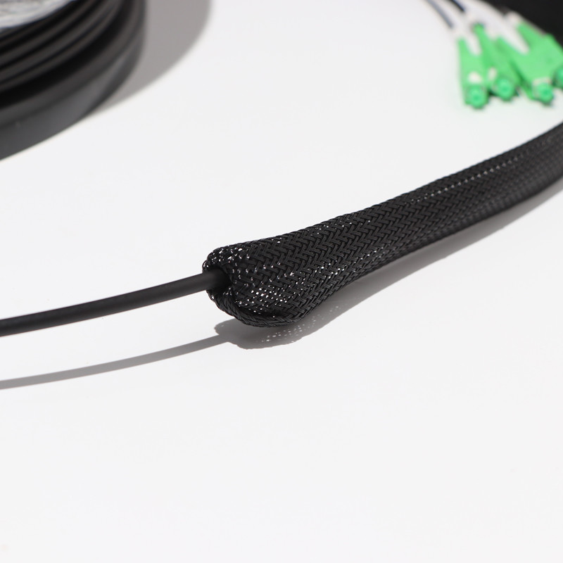 Custom Assemblies Pre Terminated Multi Fiber Cables SC APC Cord With Pulling Sock 4F