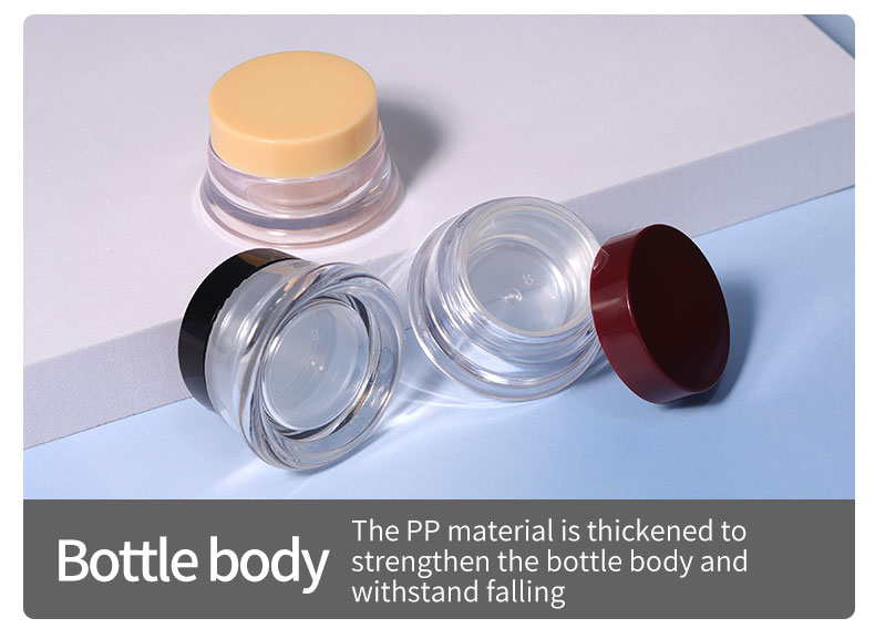 PS Base Material 10g Mini Travel Size Plastic Cosmetic Cream Pot Jar with Colored Lid for Eye Face Jar Collar Material PS