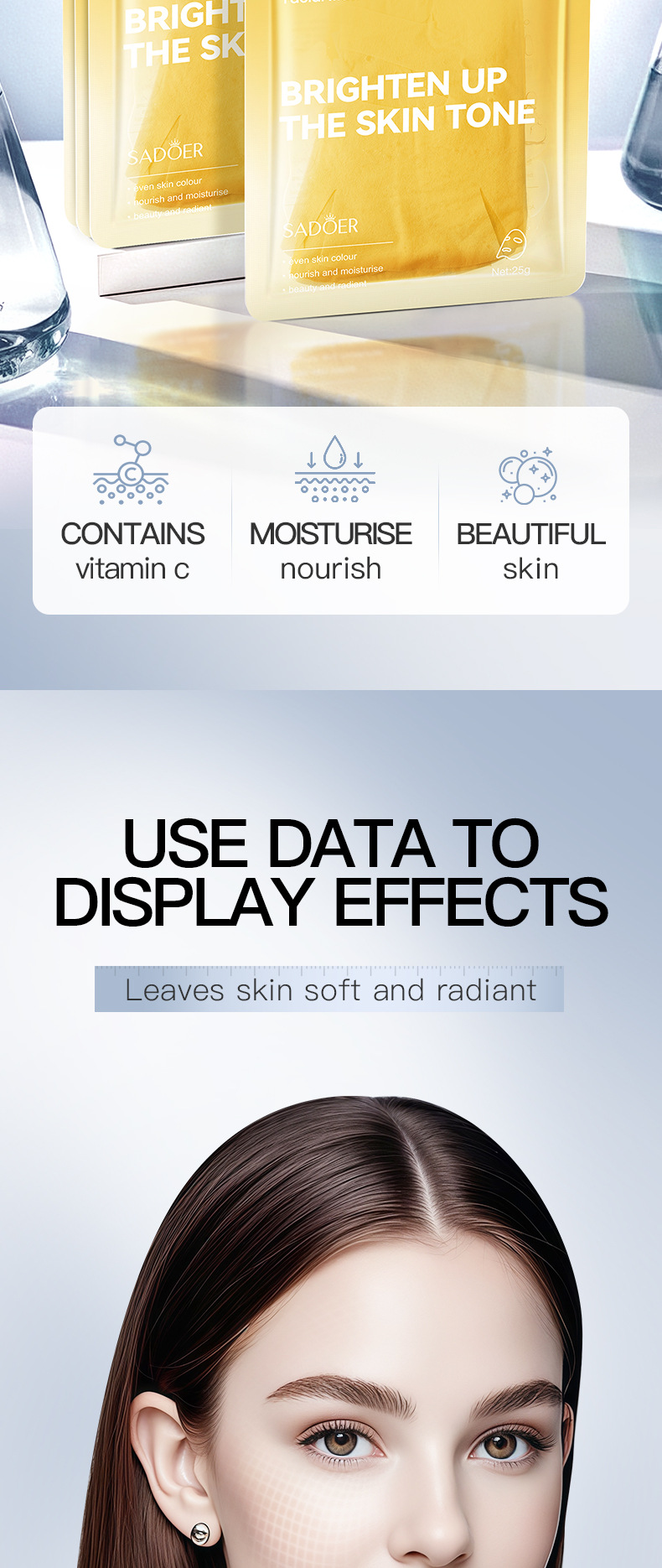 Vitamin C Transparent Skin Face Mask Moisturizing and Hydrating Face Mask