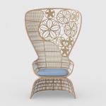 Exquisite Flower Wicker Plastic Rattan Bistro Chair