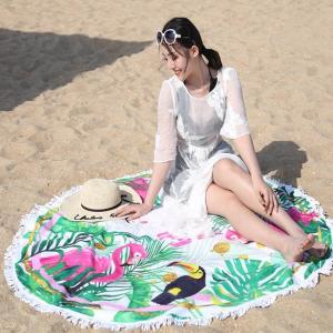 Wholesale Large Custom Microfiber Beach Towels Tropical  Round For Swimming from china suppliers