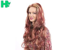 Wholesale Multi Layered Haircuts Long Curly Full Lace Synthetic Wigs , Synthetic Fiber Skin Part Wig from china suppliers