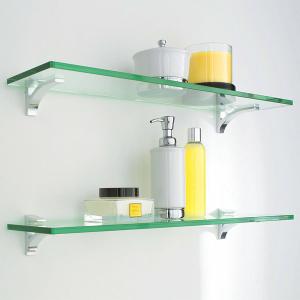 Wholesale Customized Bathroom Stainless Steel Shower Shelf with Rail and Tempered Glass Corner from china suppliers