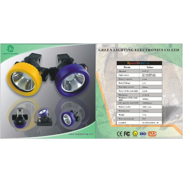 All In One Anti Explosive Cordless Mining Lights , 1w Led Miners Cap Lamp 2.2ah