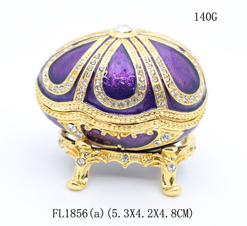 Handicraft faberge egg metal jewelry box Faberge Egg Trinket Jewelry Box with a Pearl Estee Egg Jewelry trinket box