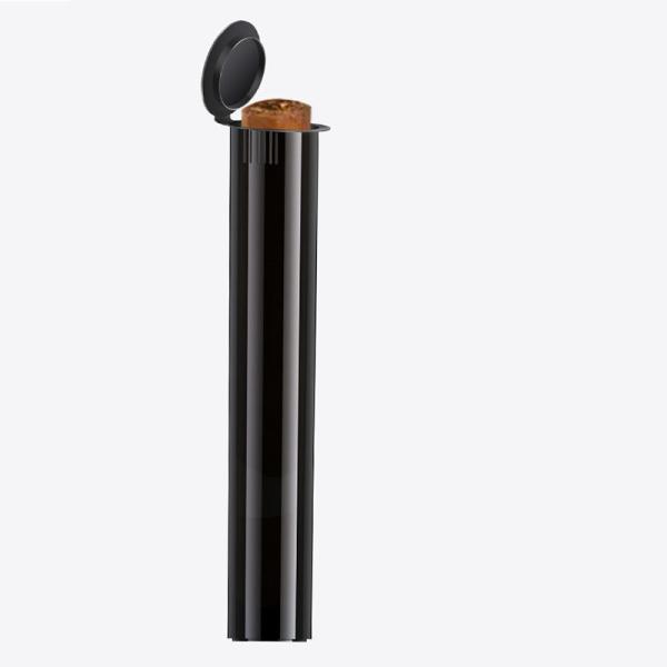 Custom Biodegradable 116mm Black Squeeze Pop Top Pre Roll Child Resistant Tubes