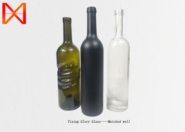 Unique Shaped Empty Super Flint Glass Bottles , Glass Beverage Bottles High