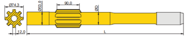 High Performance T45 Thread Alloy Steel Wear Resistant Shank Adapter For Ingersoll Rand Rock Drills