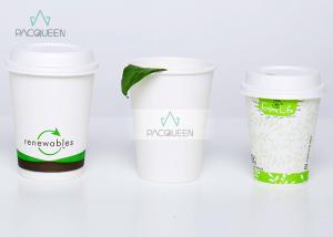 Wholesale White Hot Beverage Paper Cups , Biodegradable Drinking Cups Custom Flexco Printing from china suppliers