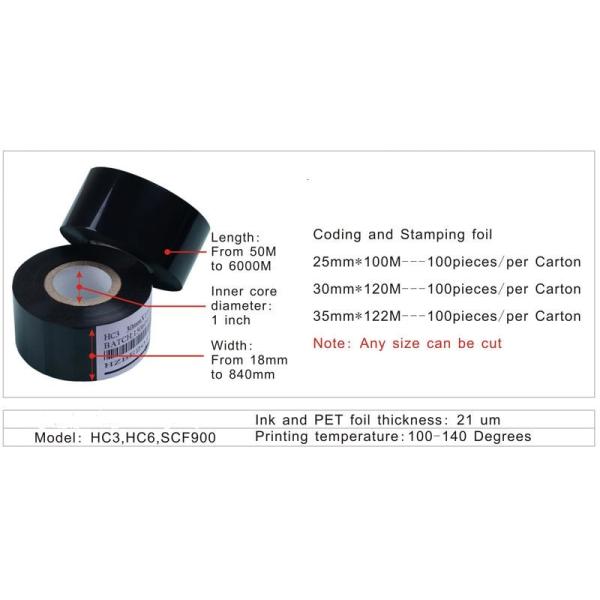 Coding machine ribbon FC2 30 25 35 100 meter heat transfer ribbon Date coding ribbon