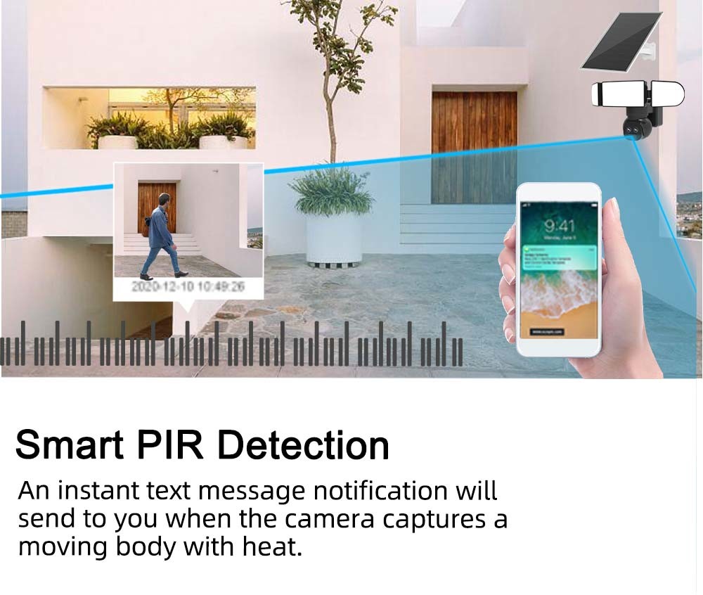 Outdoor 2K 4G LTE Security Camera Dual Lens Wide View 2 Way Talk Solar PTZ Camera