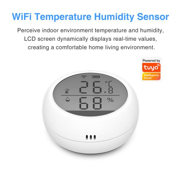 Tuya LCD Wifi Temperature And Humidity Sensor Amazon Alexa / Google Assistant