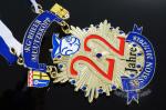 Runing Race Sports Enamel Medals Cut Out Effect Sublimated Ribbon Both Size