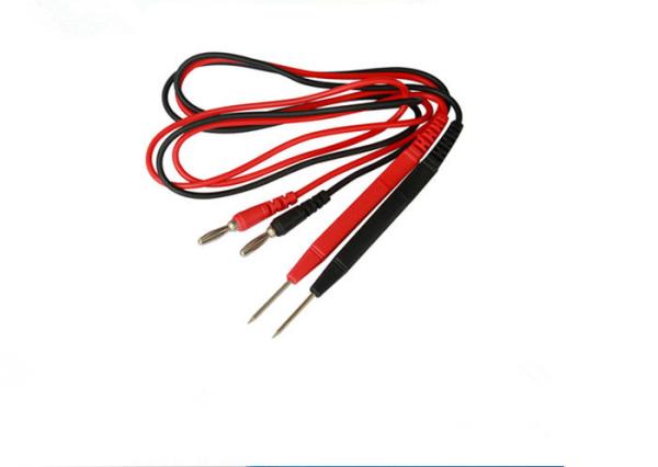 Black Red Flat Probe Automotive Wiring Accessories , Test Lead Set 28'' Banana