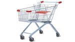 60L Supermarket Shopping Cart Metal European Wheeled Trolley Shopping Car