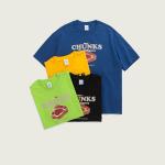 Spring And Summer Steak Meat Food Print Loose T-Shirt Short Sleeve 180g/m2