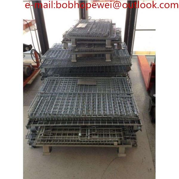 Quality 1Wire Mesh Containers storage cage/ Storage Warehouse Wire Folding Container/Wire Mesh Containers/ Stackable cage for sale