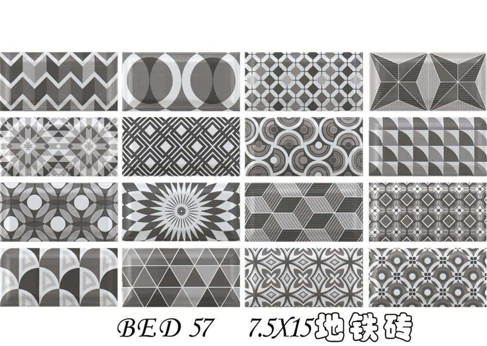 Gray 75x152mm ISO 9001 Indoor Wall Bread Tiles For Kitchen and Bathroom