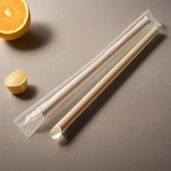 Wholesale Eco-Friendly 6mm*197 210 230 240mm Biodegradable Kraft Paper Straw
