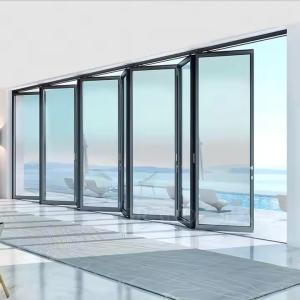 Wholesale Aluminum Sound And Water Proof Insulated Bi Folding Door Glass Partition Door from china suppliers