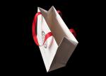 Printed Logo Hard Paper Shopping Bags With Handle Cover Lamination Reusable