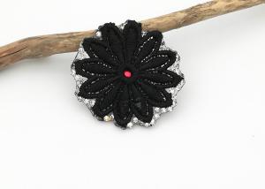 Wholesale Black Color Small Flower Embroidery Patches , Embroidery Applique Patches from china suppliers