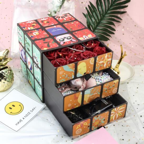 Offset Printing Rubik'S Cube Gift Box Glossy Surface Eco Friendly Cardboard