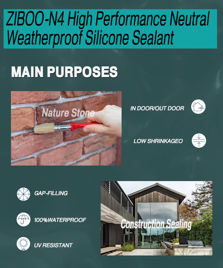 300ml Black Paste Silicone Adhesive Waterproof Weather Resistant Neutral Silicone Sealant