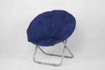 Blue Floding Kids Playroom Furniture Chair With Iron Frame And Fabric Seat