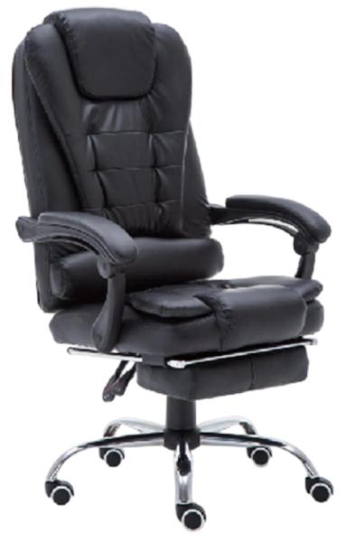 Ergonomic Gaming Desk Chair With 100mm Pneumatic Rod 350mm Chrome Base Footrest