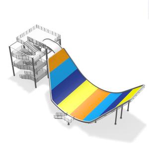 Wholesale Swing Wave Slide Fiberglass Water Slides Amusement Park Equipment 11m Height for Aqua Park from china suppliers