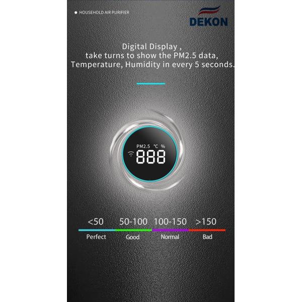 600CMH HEPA H14 PM2.5 Filtration air purifier with UVC air sterilizer and dininfection digital display touch control