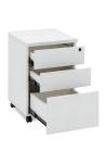 Gray h60mm Steel Office Furniture 3 Drawer File Cabinet With Wheels