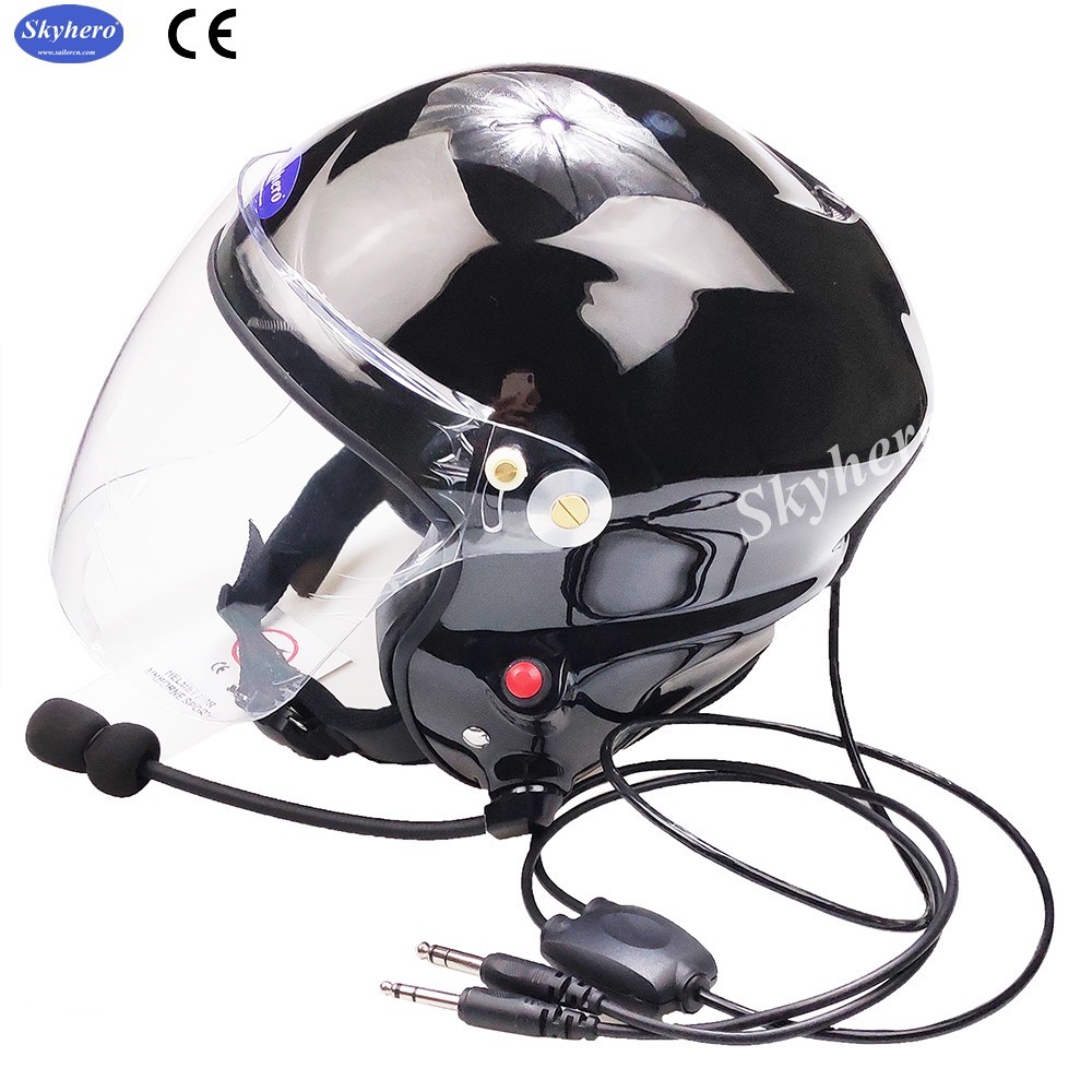 Noise Cancel PPG Black Helmet With Full Headset EN966 Certificated Paramotor Helmet China Supplier blue red black