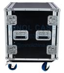 Pro Aluminum Fireproof Plywood 12U Rack Case With Wheels