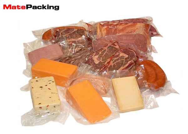 Three Side Seal Vacuum Seal Food Bags Transparent For Meat / Sausage Packaging