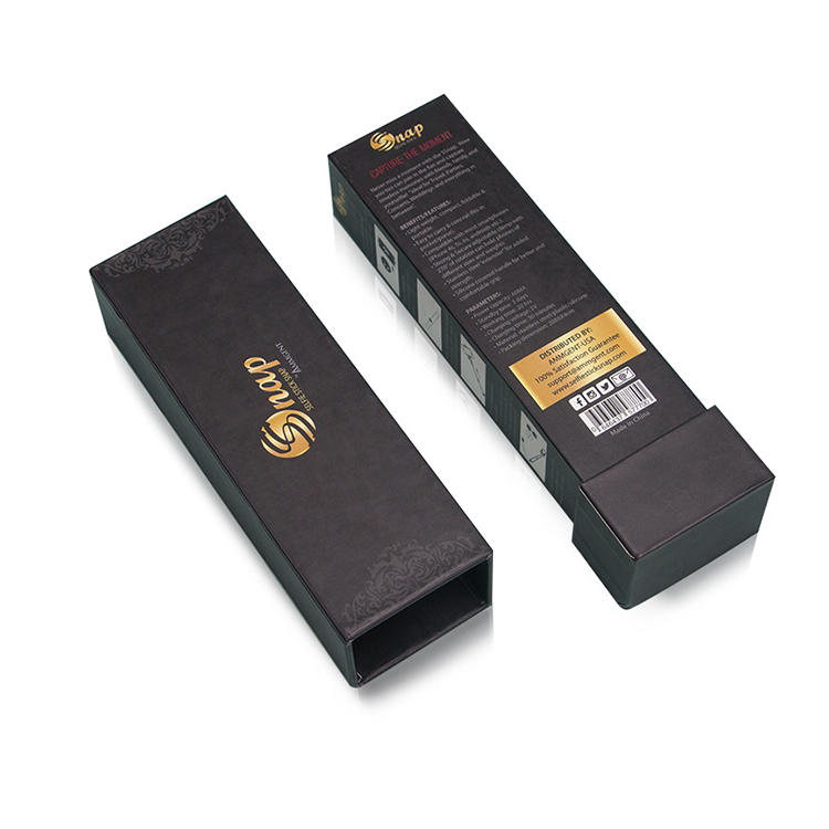 Custom Black Cardboard Slide Kraft Paper Gift Packaging Drawer Paper Boxes