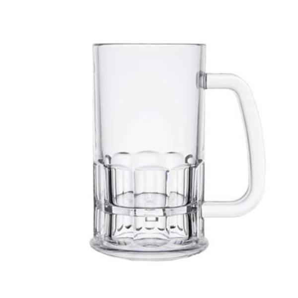 Shatterproof Plastic Beer Glasses With Handle 12oz Plastic Beer Stein Unbreakabl